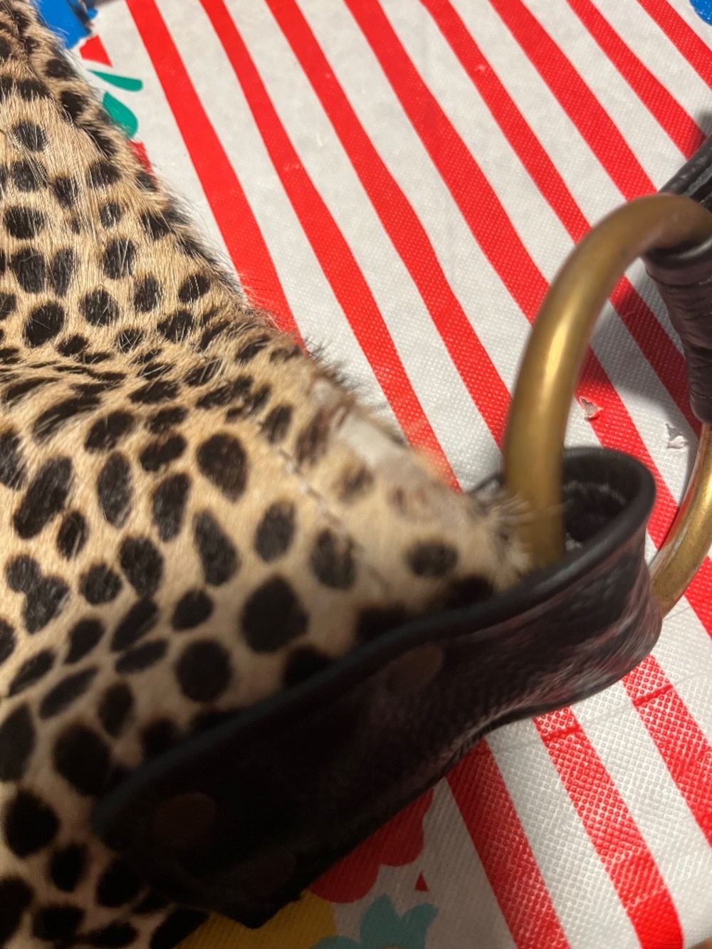 Wild Goose Cheetah print leather and hair large shoulder bag - Picture 9 of 9